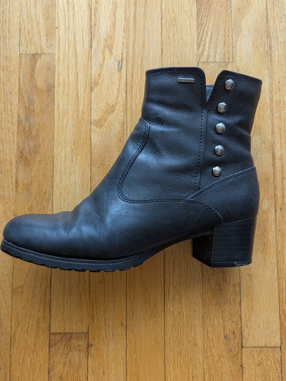 Geox Leather Ankle Boot with Stud Detail